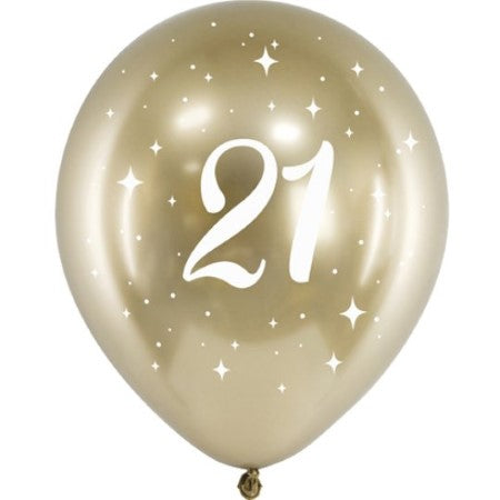 White Gold 21 Latex Balloons I 21st Birthday Party Balloons I UK